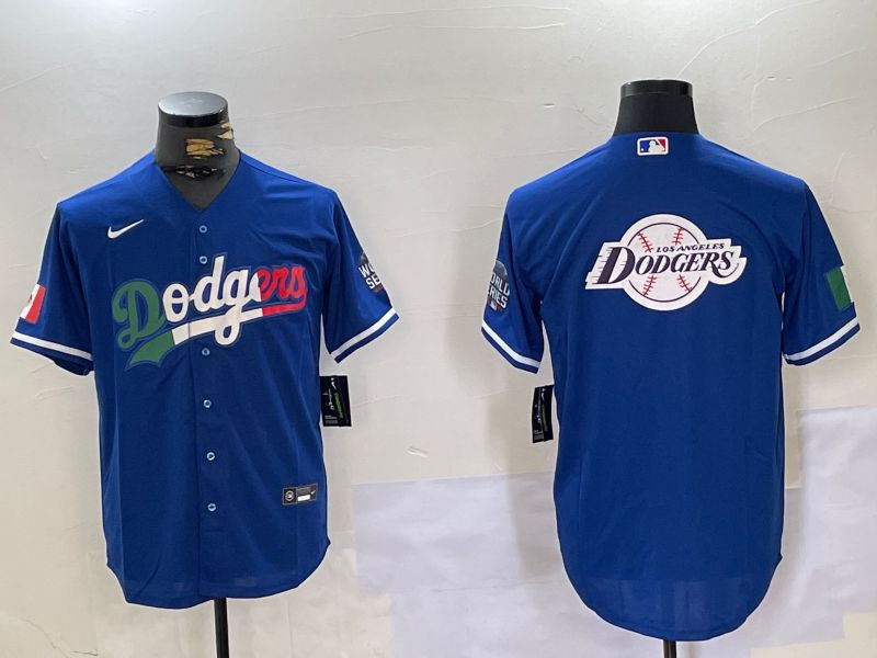 Men Los Angeles Dodgers Blank Blue Game 2024 Nike MLB Jersey style 10158